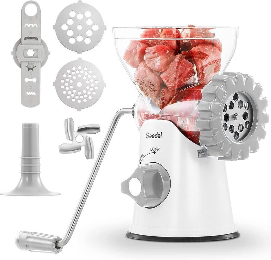 Handmatige Vleesmolen van Roestvrij Staal met Worstopzetstuk en Spuitvormen