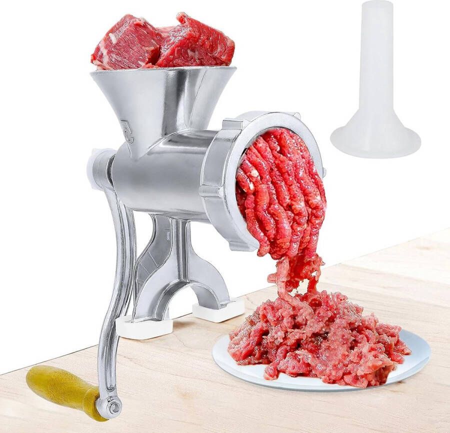 Handmatige Vleesmolen Worstvuller Handslinger Roestvrijstalen Vleesverwerker Slijpmachine Gemalen Hakmachine Thuisgebruik Voor Rundvlees Kippenrek Chili Vaatwasmachinebestendig