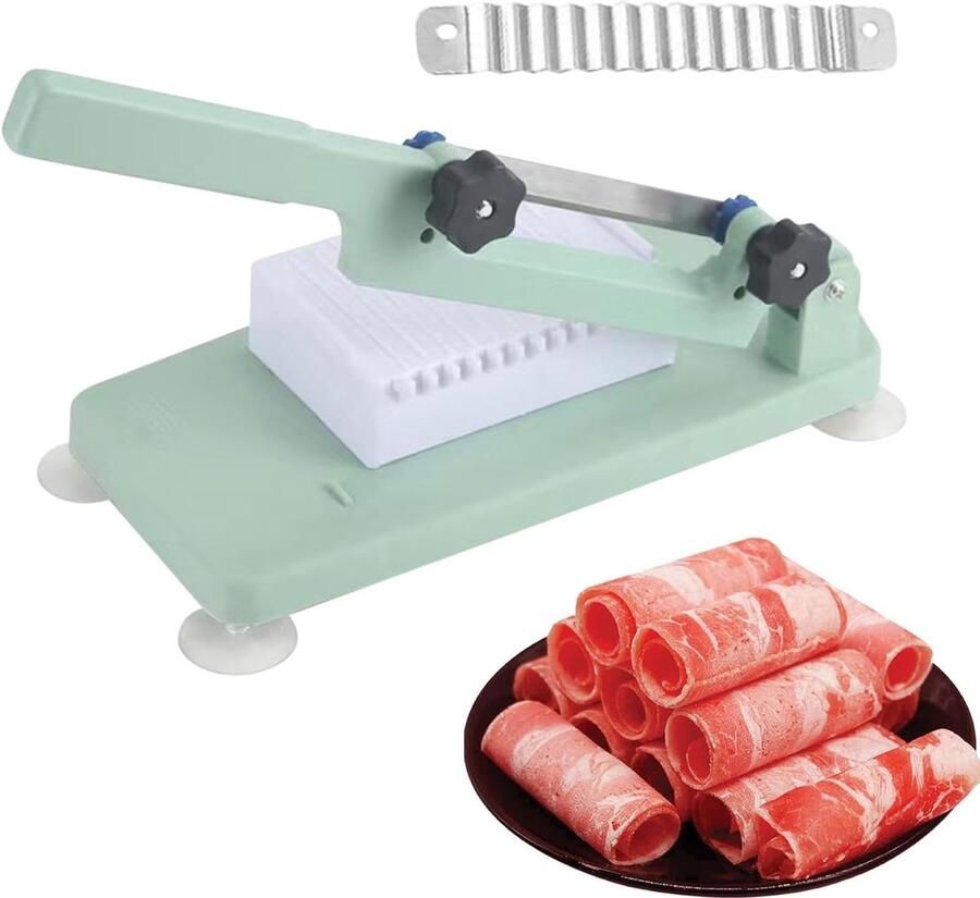 Handmatige Vleessnijder Keuken Snijmachine Precisie Snijden Verstelbare Dikte 41x22x11cm Basic model + wave blade