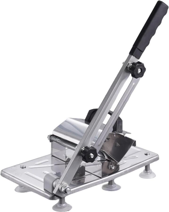Handmatige Vleessnijder Voedselsnijmachine Maaltijden Bereiden Instelbare Dikte 44cm Lengte Zilver