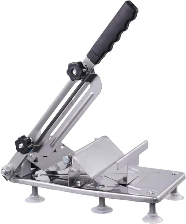 Handmatige Vleessnijder Voedselsnijmachine Vleesbijl Vlees Snijden Verstelbare Dikte 44 x 22.5 x 10 cm Zilver