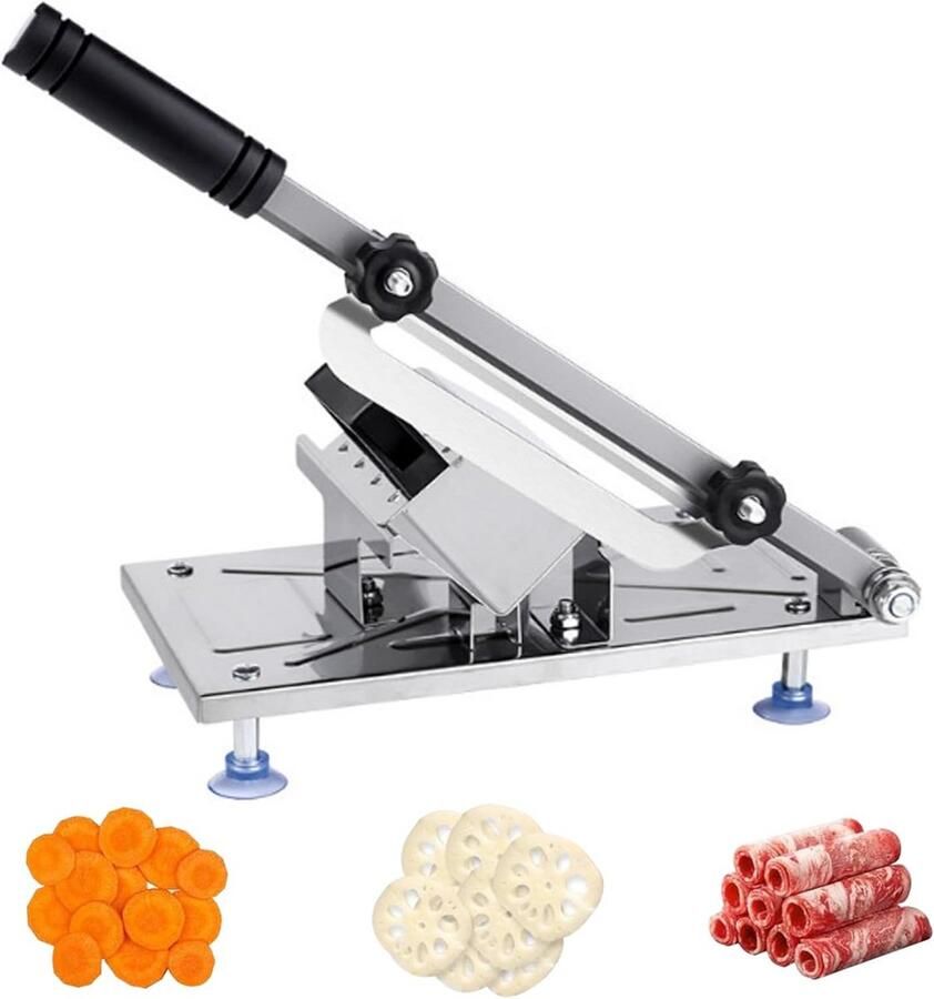 Handmatige Vleessnijmachine Roestvrij Staal Verstelbaar voor Bevroren Vlees en Groenten