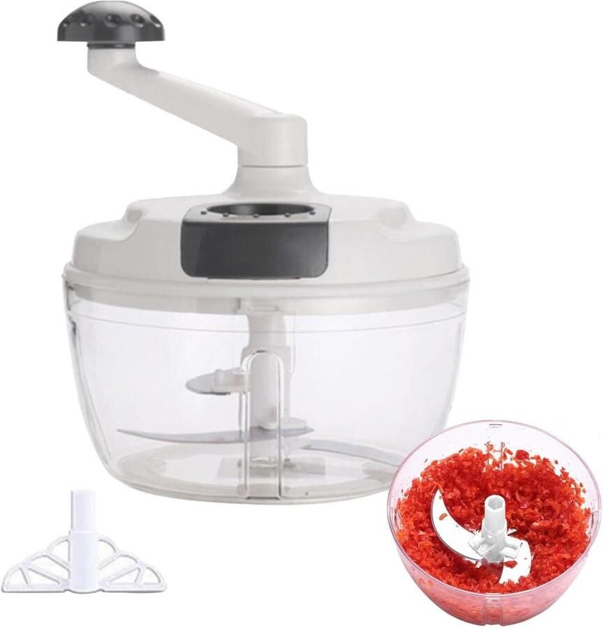 Handmatige Voedselhakmolen Keukenmachine Zwengel Eten Bereiden Klaphandvat Ontwerp 18.5 cm Wit