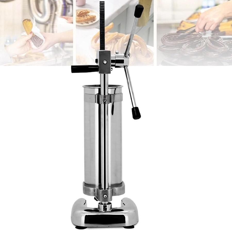 Handmatige Vulmachine Deeg Dispenser Gebak Maken Verschillende Vormen 3 Liter Inhoud Zilver