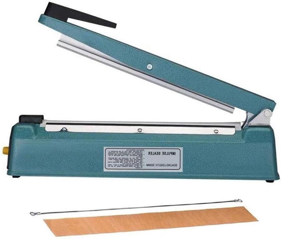 Handmatige Warmteafdichtmachine Impulsverpakker Zaksealer Plastic Zakken Afdichten Direct Klaar Voor Gebruik 30 cm Zwart