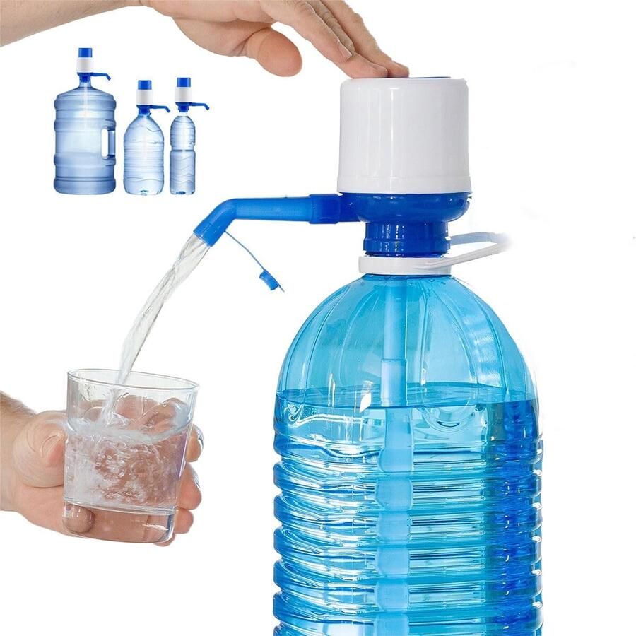 Handmatige waterdispenser ultiem gemak BPA-vrij druppelkraan geschikt voor waterkokers van 2 5 tot 10 liter gemakkelijk schoon te maken blauw en wit