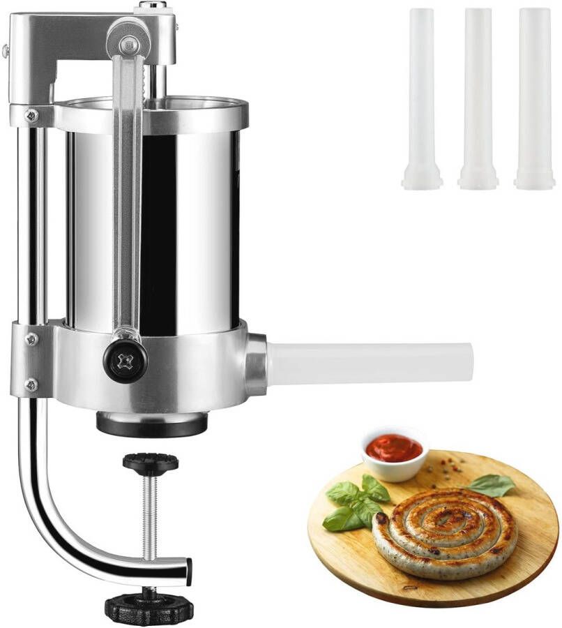 Handmatige Worstduwer 1 5 L Roestvrij Stalen Worstmachine voor Verse Worstjes