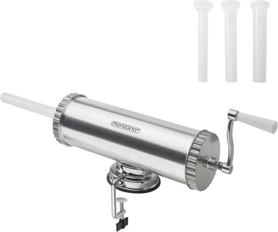 Handmatige Worstenvuller met 3 Vulbuizen Aluminium Worstenpers 2 5 kg Capaciteit