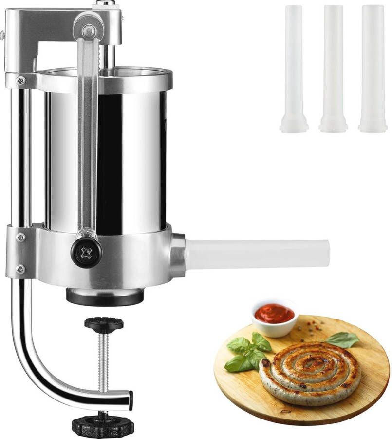 Handmatige Worstmachine 1 5L voor Verse Worstjes en Churros Roestvrij Staal Tafelklem