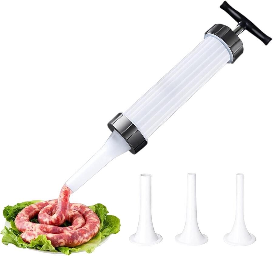 Handmatige worstmachine met 3 sproeiers voor zelfgemaakte worsten