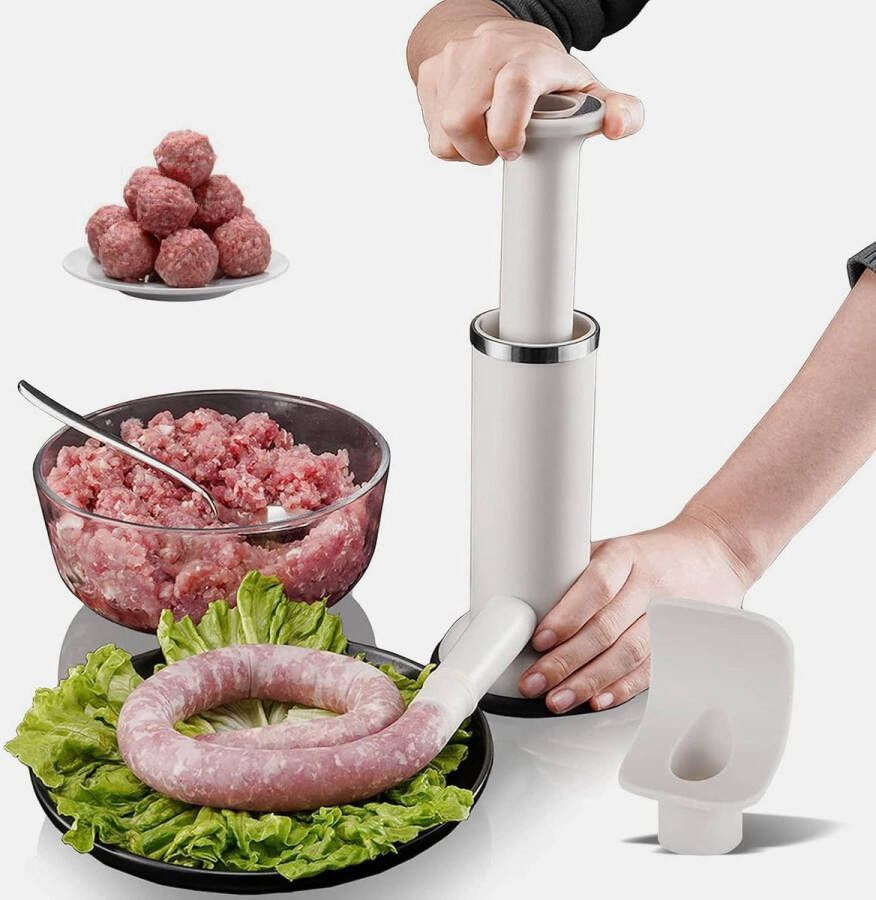 Handmatige worstvuller voor thuis en camping Handgemaakte worstjes en gehaktballen maker