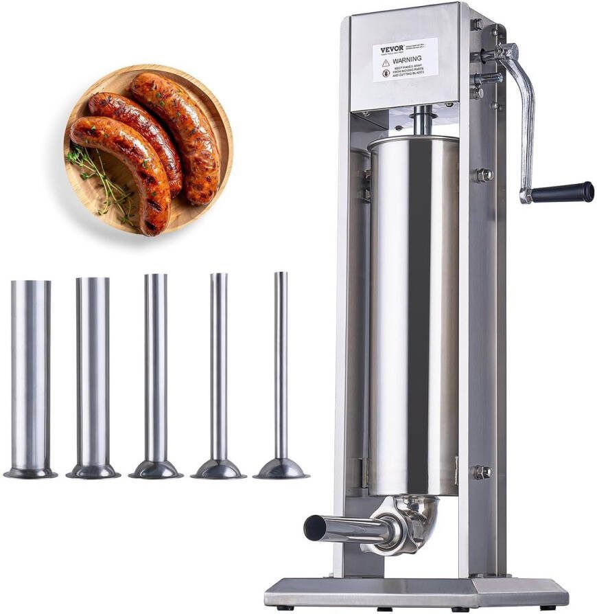 Handmatige worstschuiver 7L Verticale worstmachine met roestvrijstalen constructie
