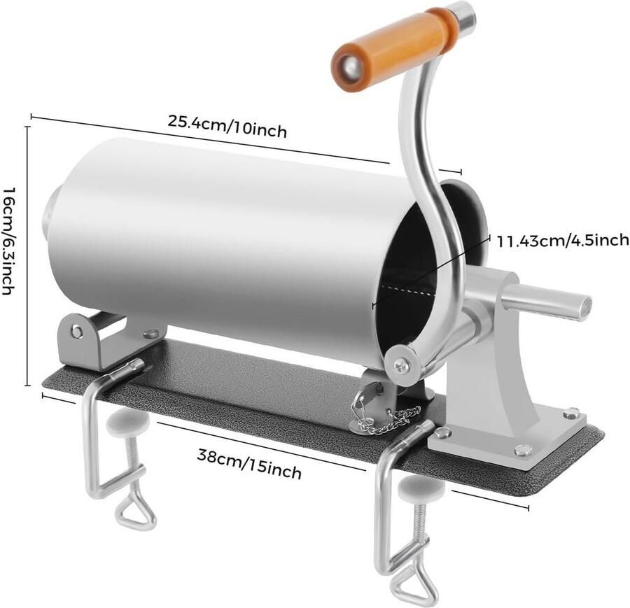 Handmatige worststschuiver 3L Machine Vlees Worst Vullen Professionele Vulling Voor Keuken met 4 Roestvrij Staal Buizen