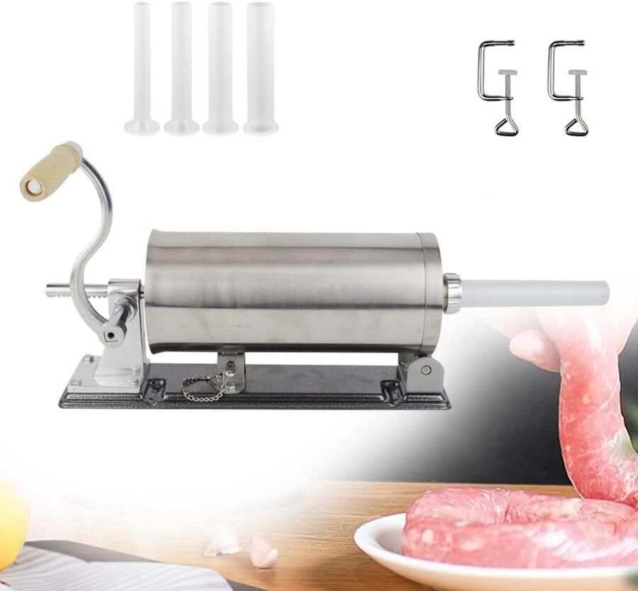 Handmatige Worstvuller 3 Liter RVS Worstpers voor Zelfgemaakte Worstjes
