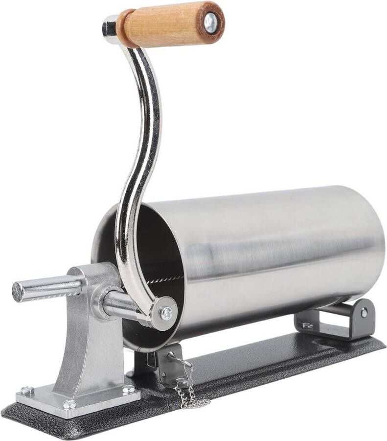 Handmatige worstvuller van roestvrij staal 3 liter horizontale vulmachine robuuste basis worstmaken