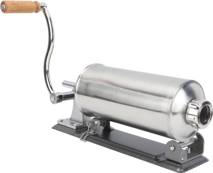 Handmatige worstvulmachine 3 liter roestvrij staal grote capaciteit horizontale vulmachine voor vlees thuisworstbereiding