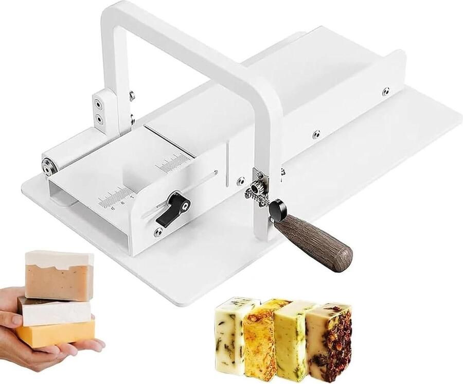 Handmatige Zeep Snijder Metaal Bloksnijder Zelfgemaakte en Maken Precisie Millimeter Schaal 10 cm Snijbreedte Wit