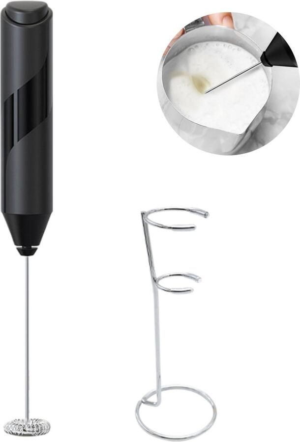 Handmelkopschuimer – Elektrische opschuimer met roestvrijstalen garde – Handmixer voor dranken – Geschikt voor koffie lattes cappuccino's matcha en meer – Werkt op batterijen – Elektrische mixer & koffieroerder – Batterijen niet inbegrepen