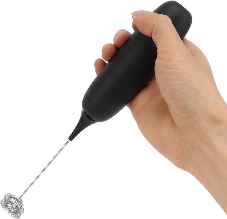Handmelkopschuimer Keukengadget Garde Drankjes Bereiden Draadloos Ontwerp 23.8 cm Zwart