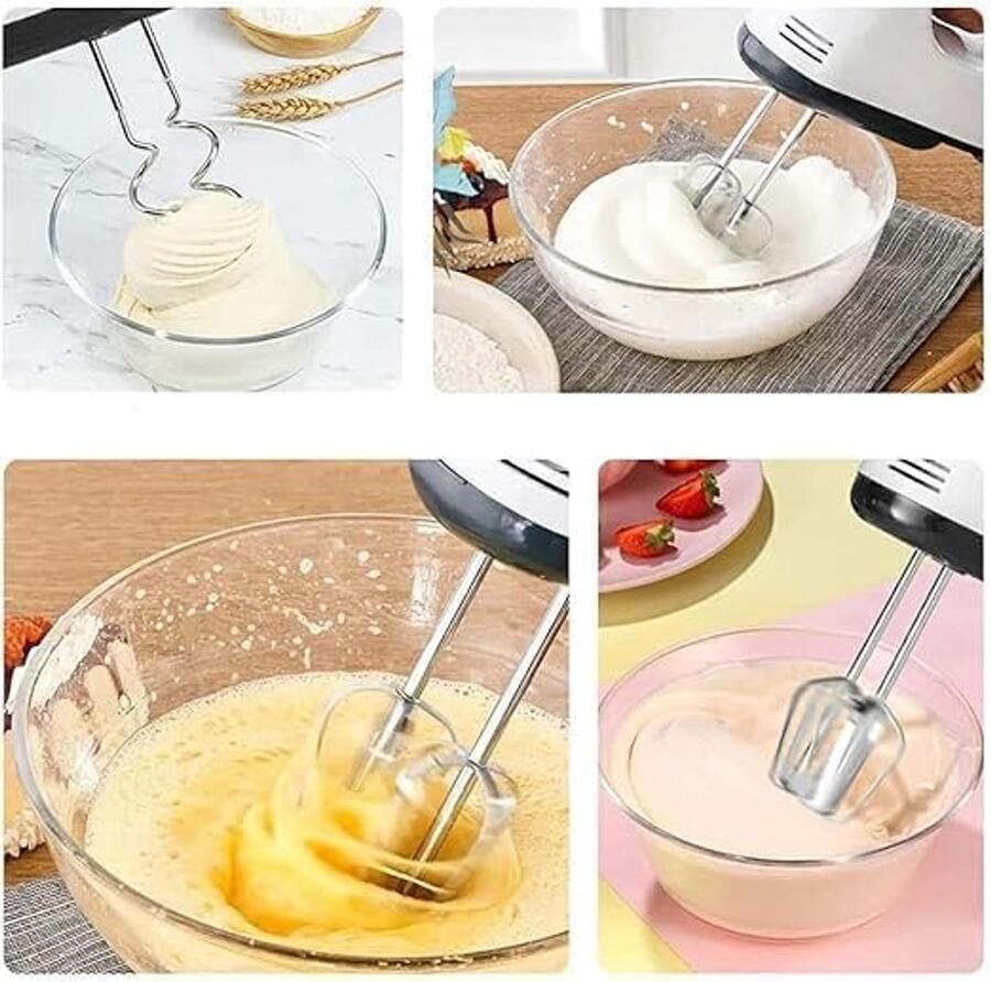 Handmixer 180 W 7 Snelheden Dubbele Garde Ideaal voor Koken en Bakken Vemera