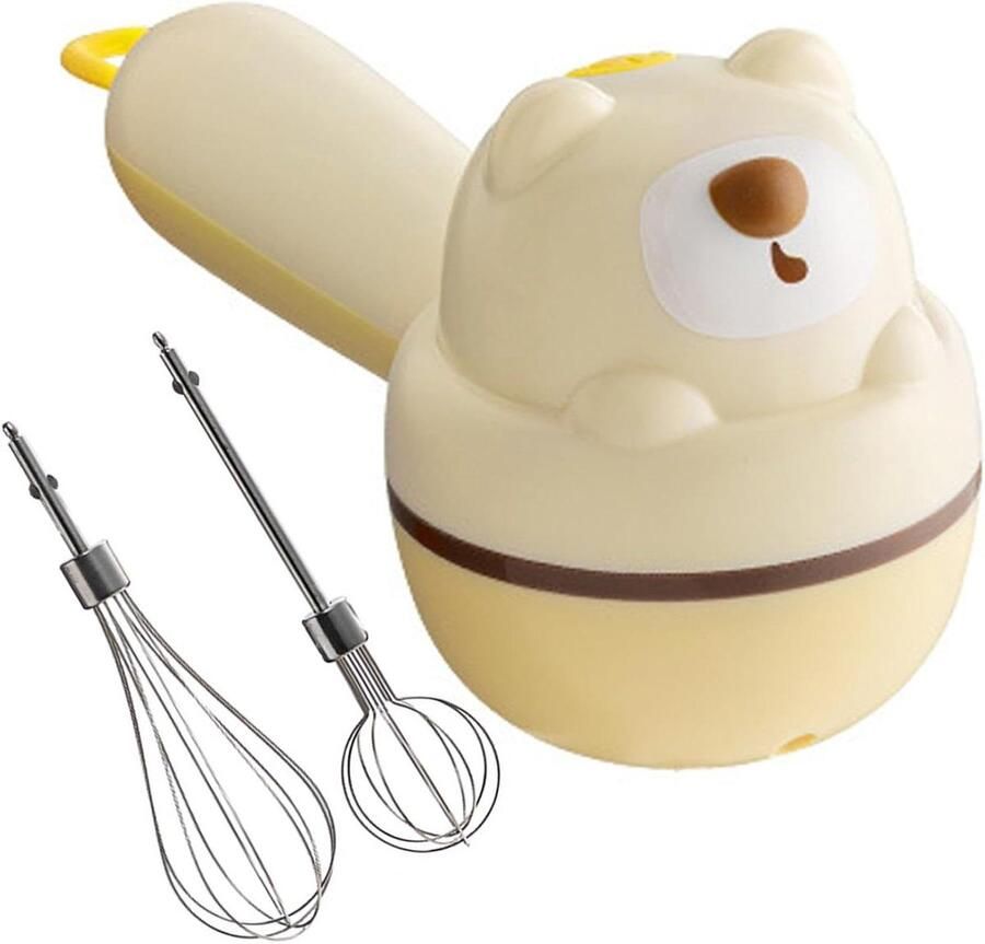 Handmixer 3-Speed Handheld Draadloze Leuke Elektrische Garde met 2 Koppen Afneembare Automatische Eierklopper voor Keuken Thuis Elektrische Mixer Whisker