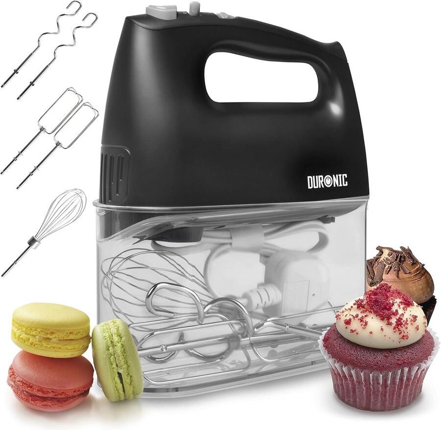 Handmixer 400 W met 5 Snelheden en Accessoires Perfect voor Bakken en Koken Inclusief Opbergcontainer