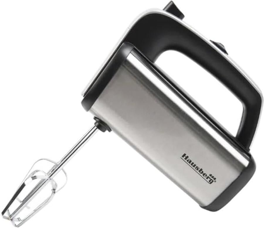 Handmixer 5 snelheden 400W zwart RVS turbofunctie perfect voor dagelijks gebruik SnelShoppen