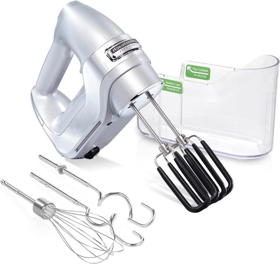 Handmixer 7 Snelheden Keukenmixer Elektrisch Bakken en Menger Langzame Start Functie 174 kg Zilver