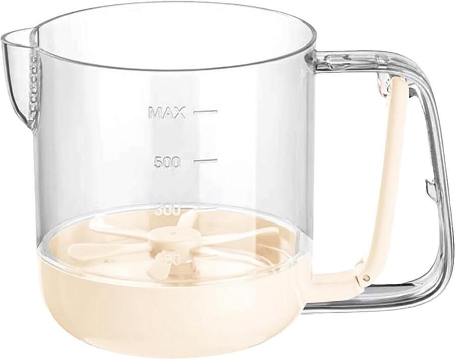 Handmixer Beslagkom Eierklopper Slagroom Bakken Keuken Handmatig Compact Ontwerp 16 cm Hoog Beige