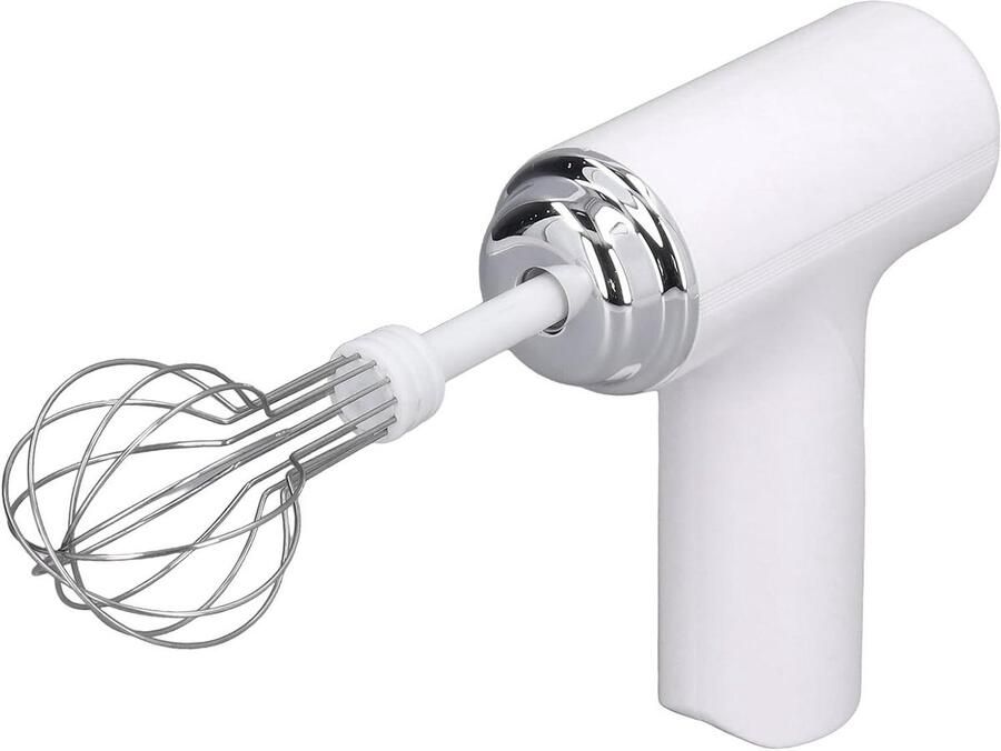 Handmixer Eierklopper Draadloze Garde Cremes Kloppen 3 Snelheden 2 Gardes Wit