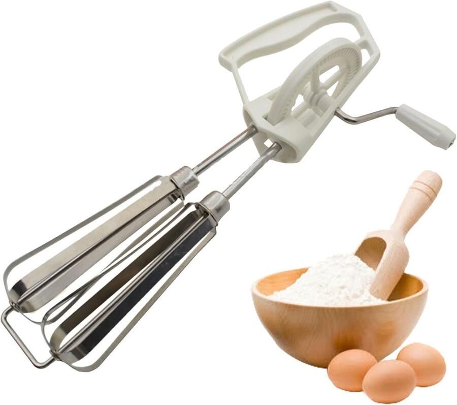 Handmixer Eierklopper Efficiënt Bakken Dubbele Mengkoppen 25x6.7 cm Wit
