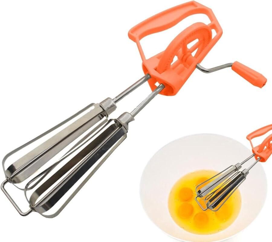 Handmixer Eiermixer Bakken en Koken Roestvrijstalen Mengkoppen 10.9D x 13.8B x 10.9H cm Oranje