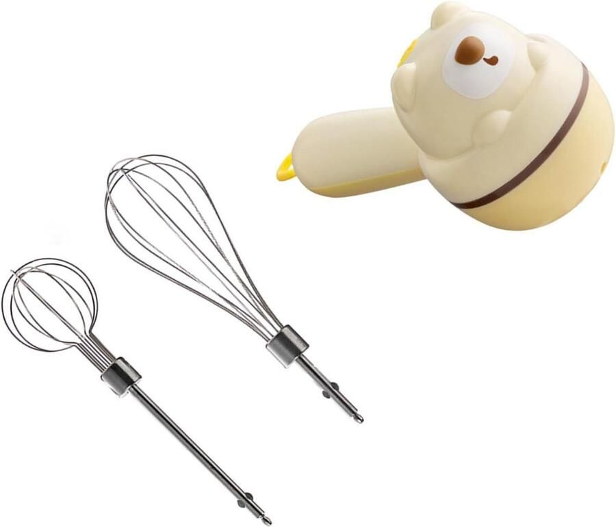 Handmixer Elektrisch Garde Mixer Draadloos Snel Mixen Roestvrij Staal 250 Gram Wit