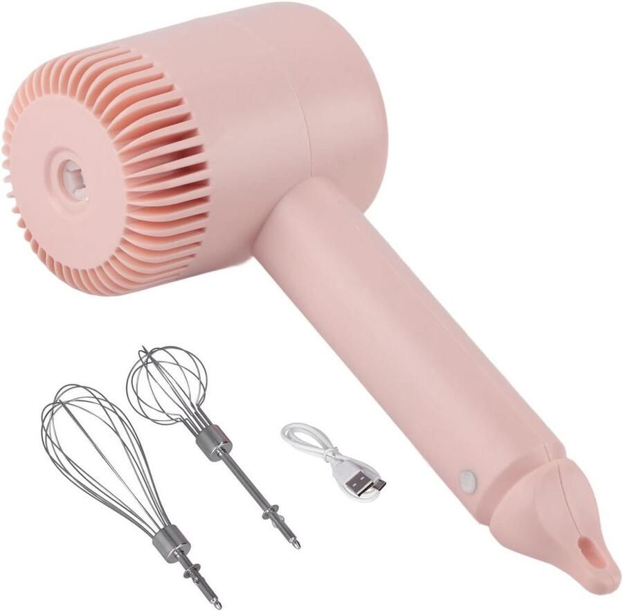 Handmixer Elektrisch Keukenmixer Draadloos Beslag Maken 3 Snelheden Instelbaar 20 cm Hoog Roze