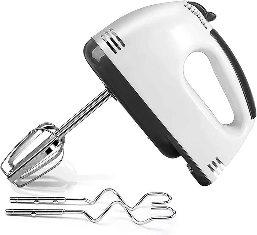 Handmixer Elektrisch Keukenmixer Foodmixer Bakken Ingrediënten Mixen 7 Snelheden Instelbaar 16x18cm Zilver
