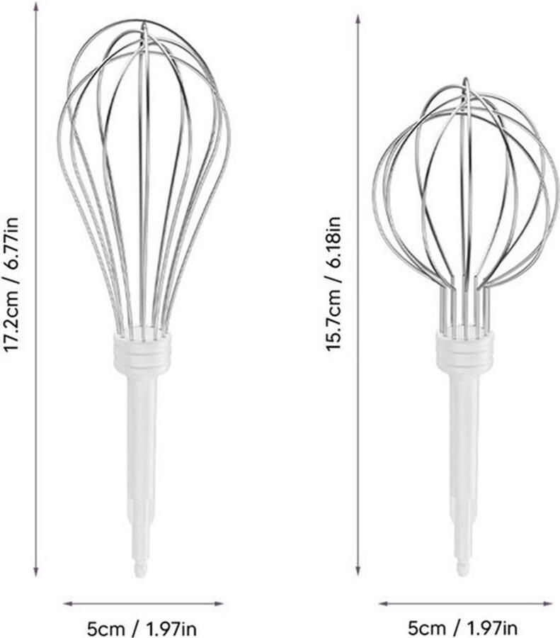 Handmixer Elektrische Eierklopper Draadloze Keukenmixer met 3 Snelheden voor Cappuccino en Deeg
