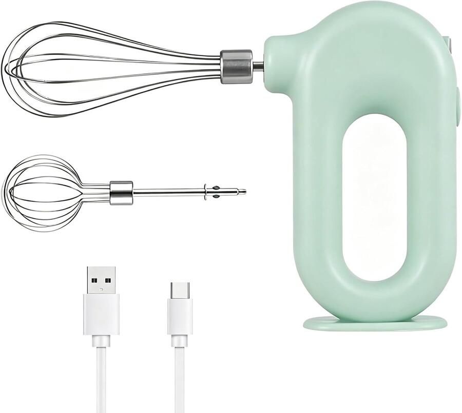Handmixer Elektrische Handheld Mini Eiklopper 4 Snelheden Verstelbare Mini Handmixer Elektrische Mixer USB Charing 1500mAh(Groente)