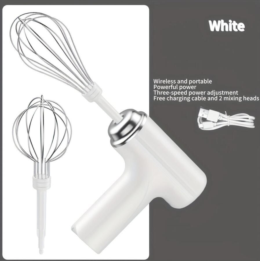 Handmixer en blender USB oplaadbaar werkt op batterijen draagbaar lichtgewicht gebruiksvriendelijke handmixer Geschikt voor het bakken van taarten koekjes en muffins Perfect Geschikt voor thuisbakkers en professionals