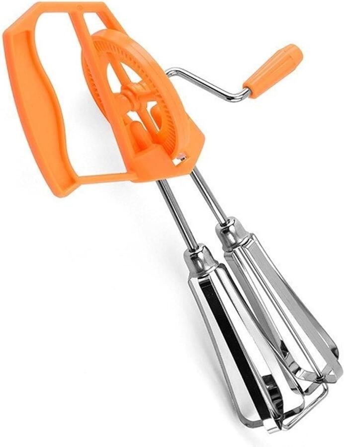 Handmixer Garde Eierklopper Beslagmixer Beslag Maken Dubbele Kop Roterend 247 x 135 cm Oranje