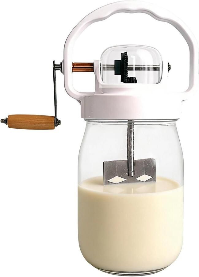 Handmatige Handmixer Boterblender Garde Bakken en Koken Glazen Fles 1500 ml Veelkleurig