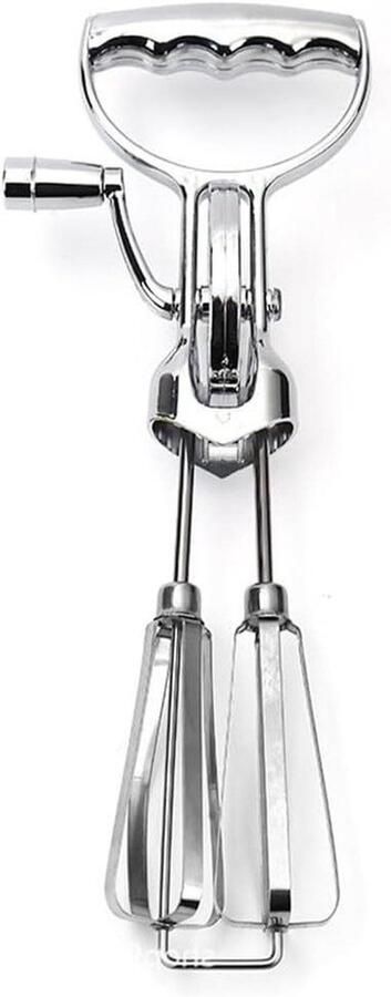Handmixer Keuken Beslagklopper Slagroom Snel Ingrediënten Mengen Geen Stroom Nodig Groot Model Zilverkleurig