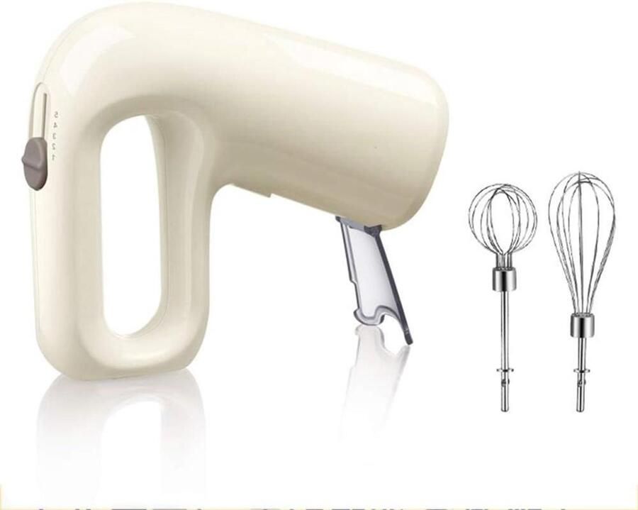 Handmixer Keukenapparaat Bakken en Mixen Draadloos Opladen 5 Snelheden Beige