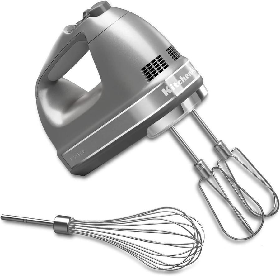 Handmixer Keukenmixer Bakken en Koken 7 Snelheden 300 Watt Zilver