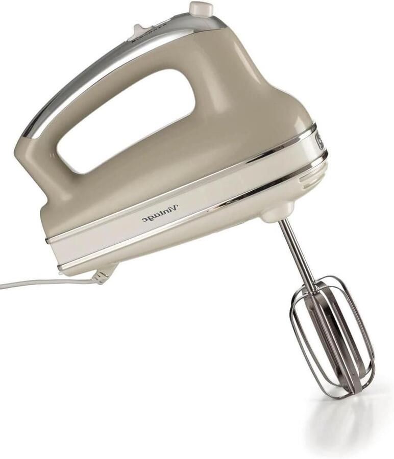 Handmixer Keukenmixer Bakken en Koken Krachtige Motor 5 Snelheden Beige