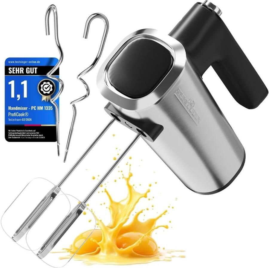 Handmixer Keukenmixer Bakken en Mixen 5 Snelheden Turbo 400 Watt Zwart RVS
