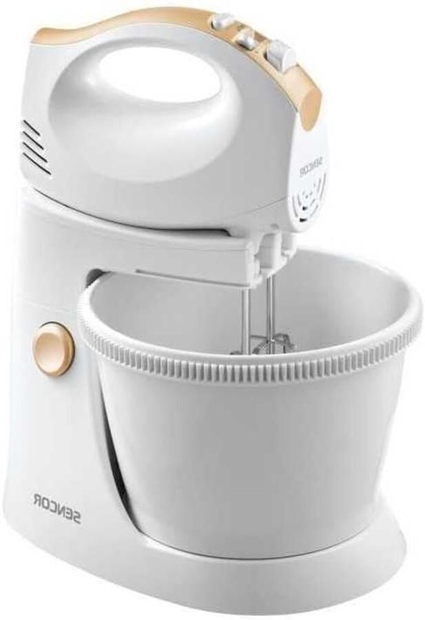 Handmixer Keukenmixer Beslag Maken Draaibare Kom 500 Watt Wit