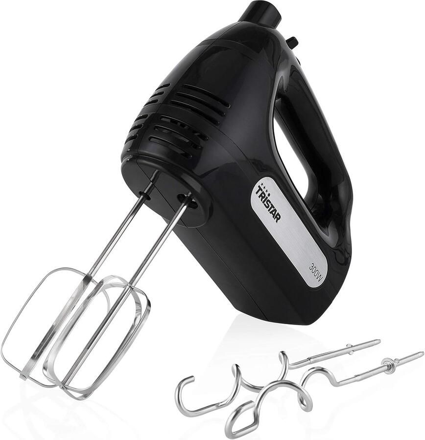 Handmixer Keukenmixer Beslagmixer Bakken en Koken 6 Snelheden Turbofunctie 300 Watt Zwart