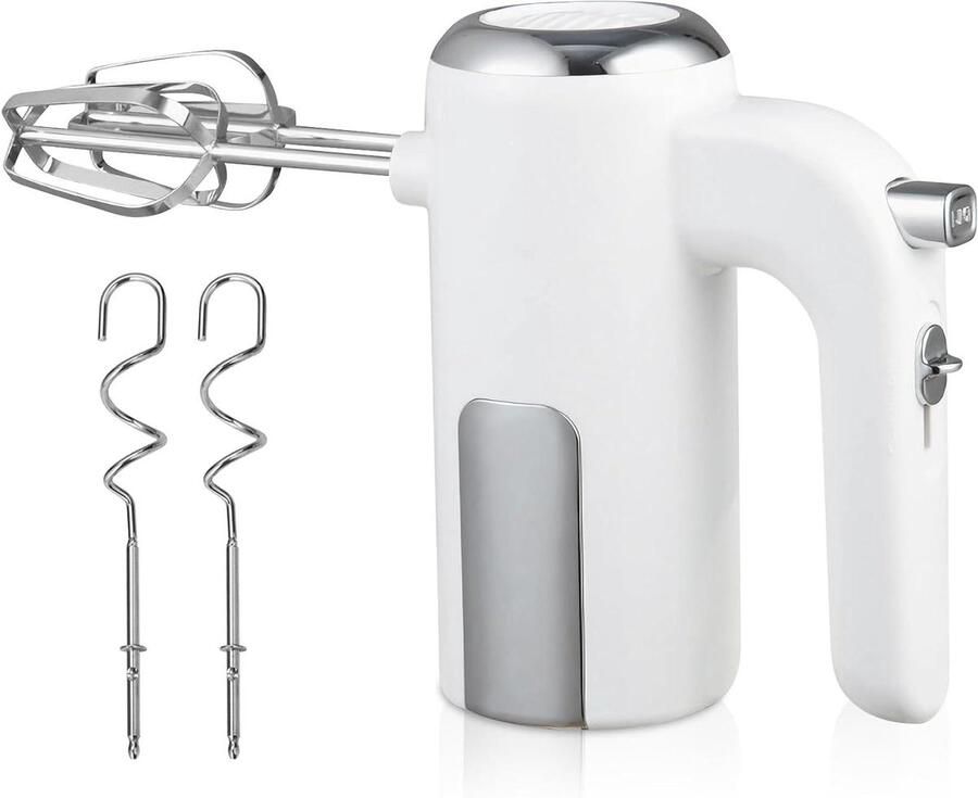 Handmixer Keukenmixer Beslagmixer Bakken en Koken Krachtige 400W Motor 5 Snelheden Wit
