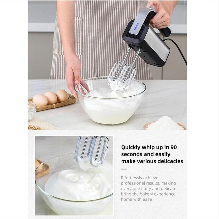 Handmixer Keukenmixer Beslagmixer Bakken en Koken Variabele Snelheidsregeling 21 x 205 x 95 cm Wit