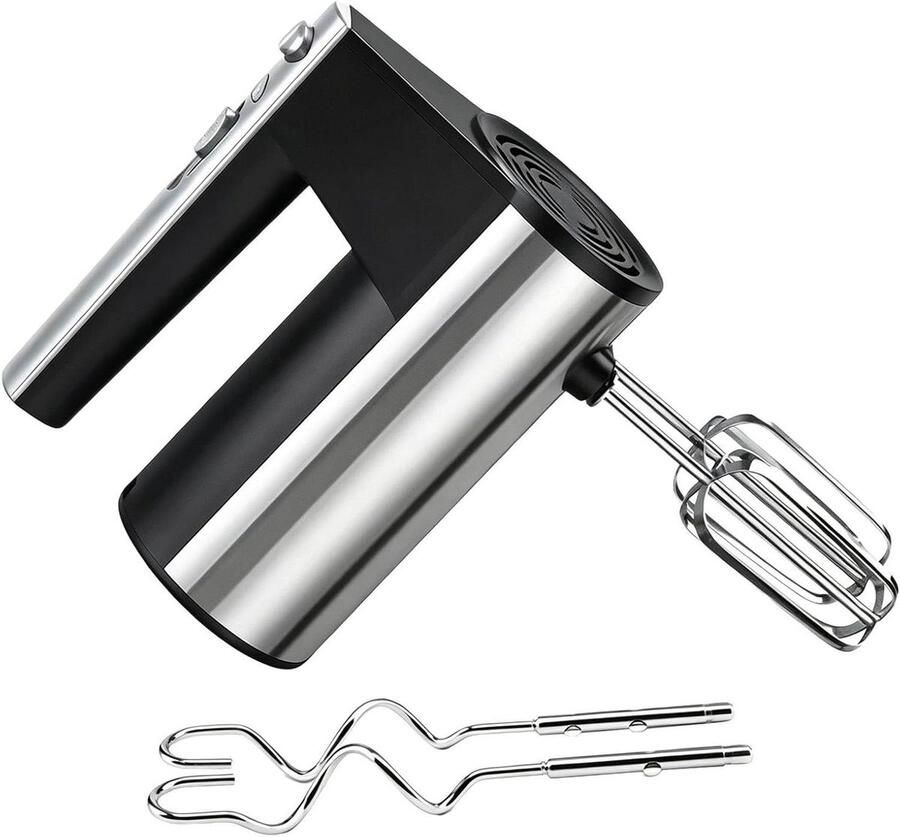 Elektrische Handmixer Keukenmixer Garde Beslag Maken Roestvrijstalen Gardes 9.5D x 17.5B x 9.5H cm Zilver